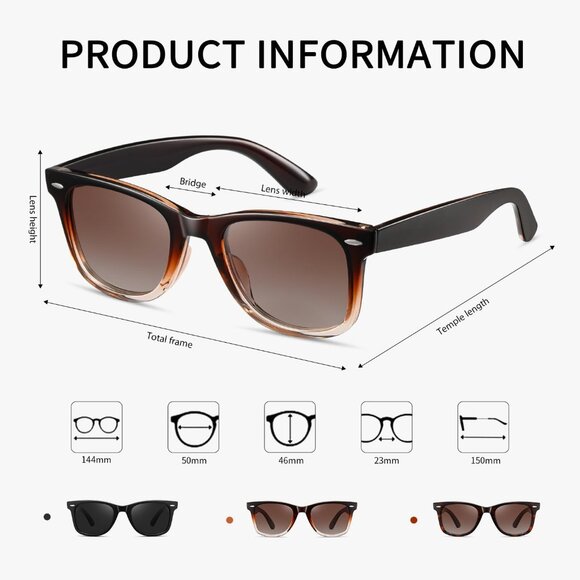 Retro Polarized Sunglasses for Women Men Mirror Lens 3 Pack UV400 Trendy - Picture 5 of 7